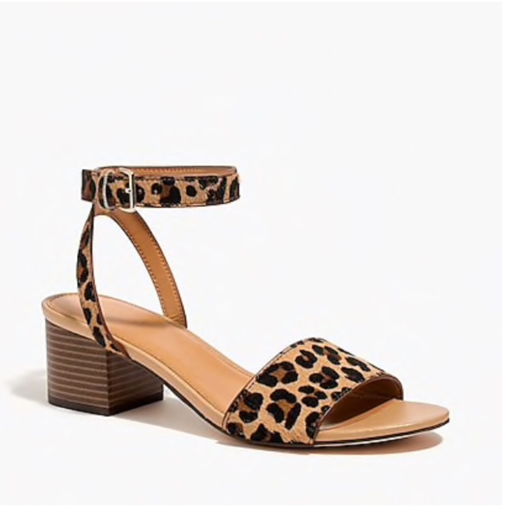 J Crew Calf Hair-Block Heel Sandal